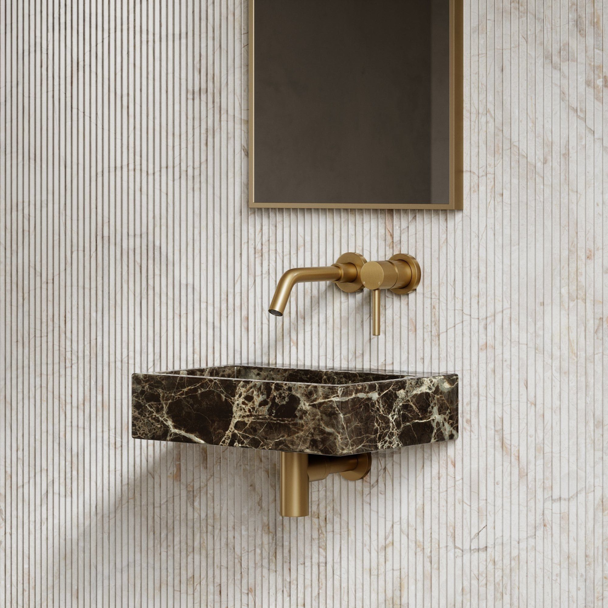 Прямоугольная подвесная раковина из темного мрамора Emperador LUSSO VIA ARCH-00052282 - Вид №3