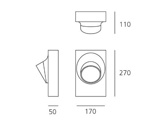Алюминиевая наружная настенная лампа Artemide Циклоп ARCH-00075206 - Вид №6