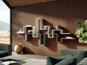 Деревянный подвесной книжный шкаф