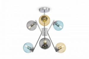 Люстра подвесная разноцветная Nancy 06CH FREYA MODERN 00-3956392 Голубой;желтый;разноцветный;розовый