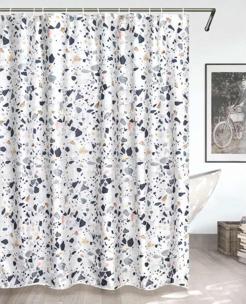 BATH PLUS Штора для ванной Terrazzo с кольцами - элегантный акцент в санузле 89362284
