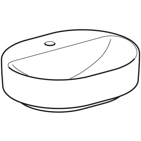 500.777.01.2 Накладная раковина Geberit VariForm эллиптической формы, с полкой для отверстия под смеситель Geberit  - Вид №8