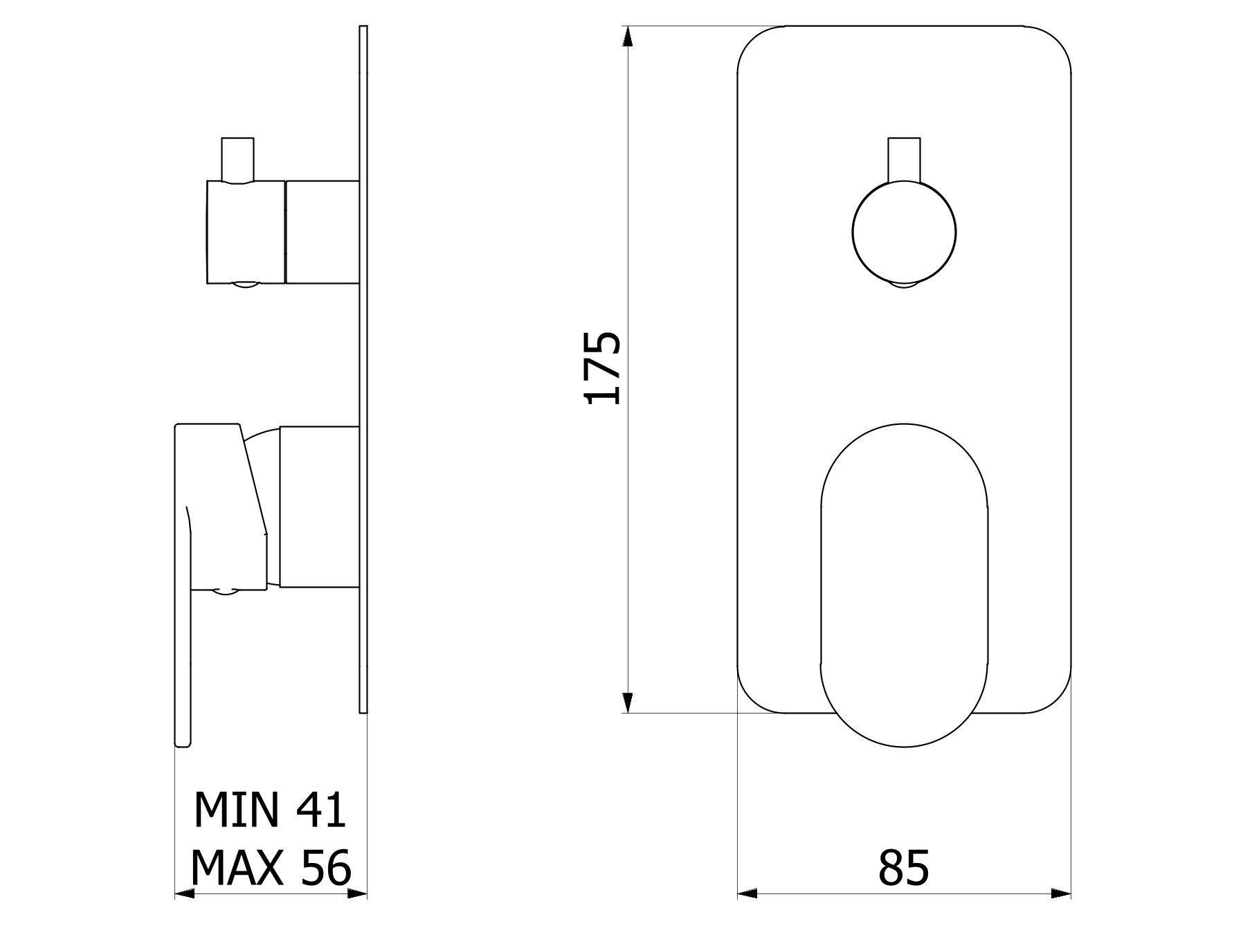 Встраиваемый смеситель для душа с переключателем IB K2 ARCH-00029981 - Вид №7