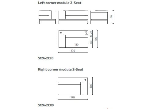 2-местный модульный тканевый диван Intuit by Softrend Spot ARCH-00126494