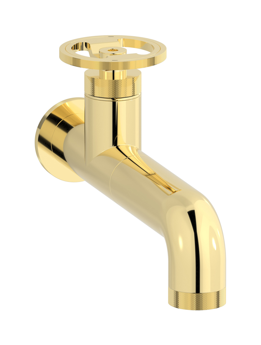 Встроенный в стену смеситель для раковины на 1 отверстие в комплекте с донным клапаном WE ARE IB b1209ii Pale Gold Bold