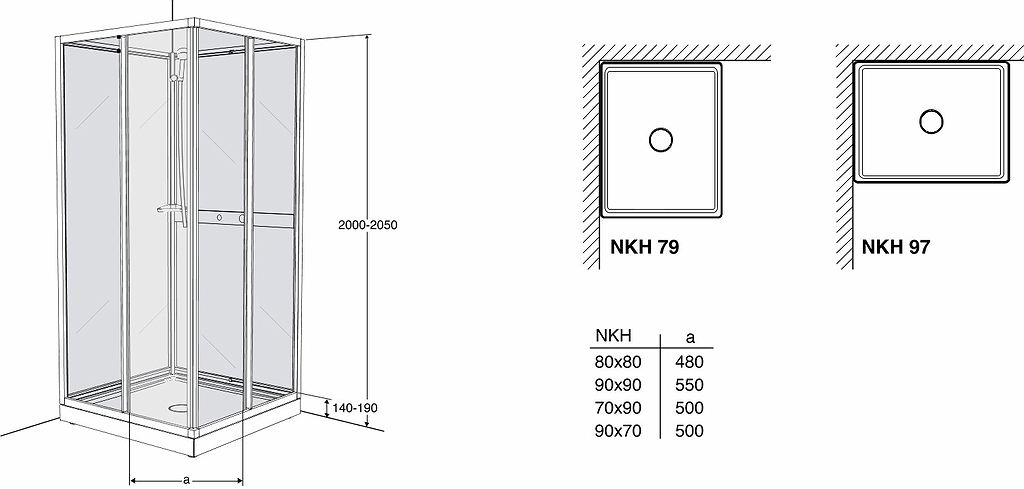655093 Душевая кабина IFO Next NKH, Complete NKH VS 900 x 900 - Вид №2
