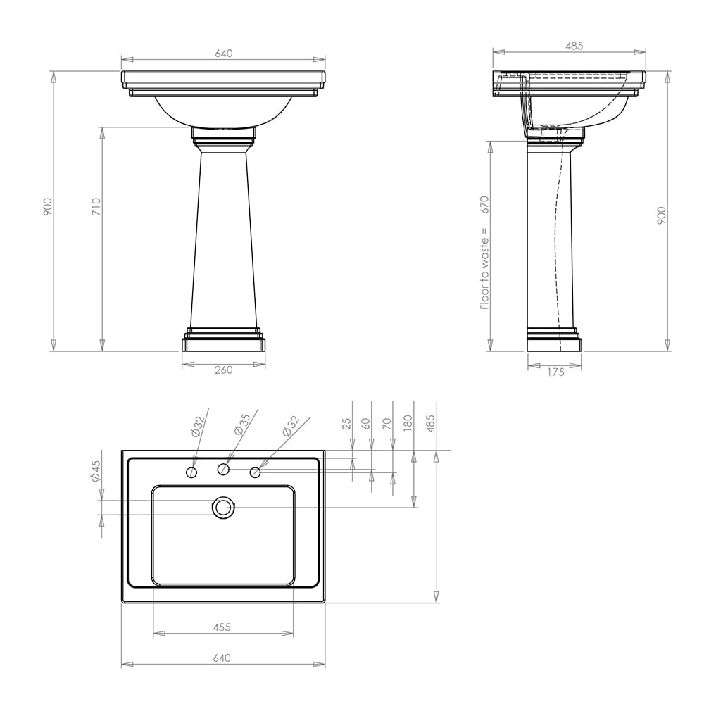 IMSR159 Пьедестал Astoria Deco Tall Black Sapphire Imperial  - Вид №2