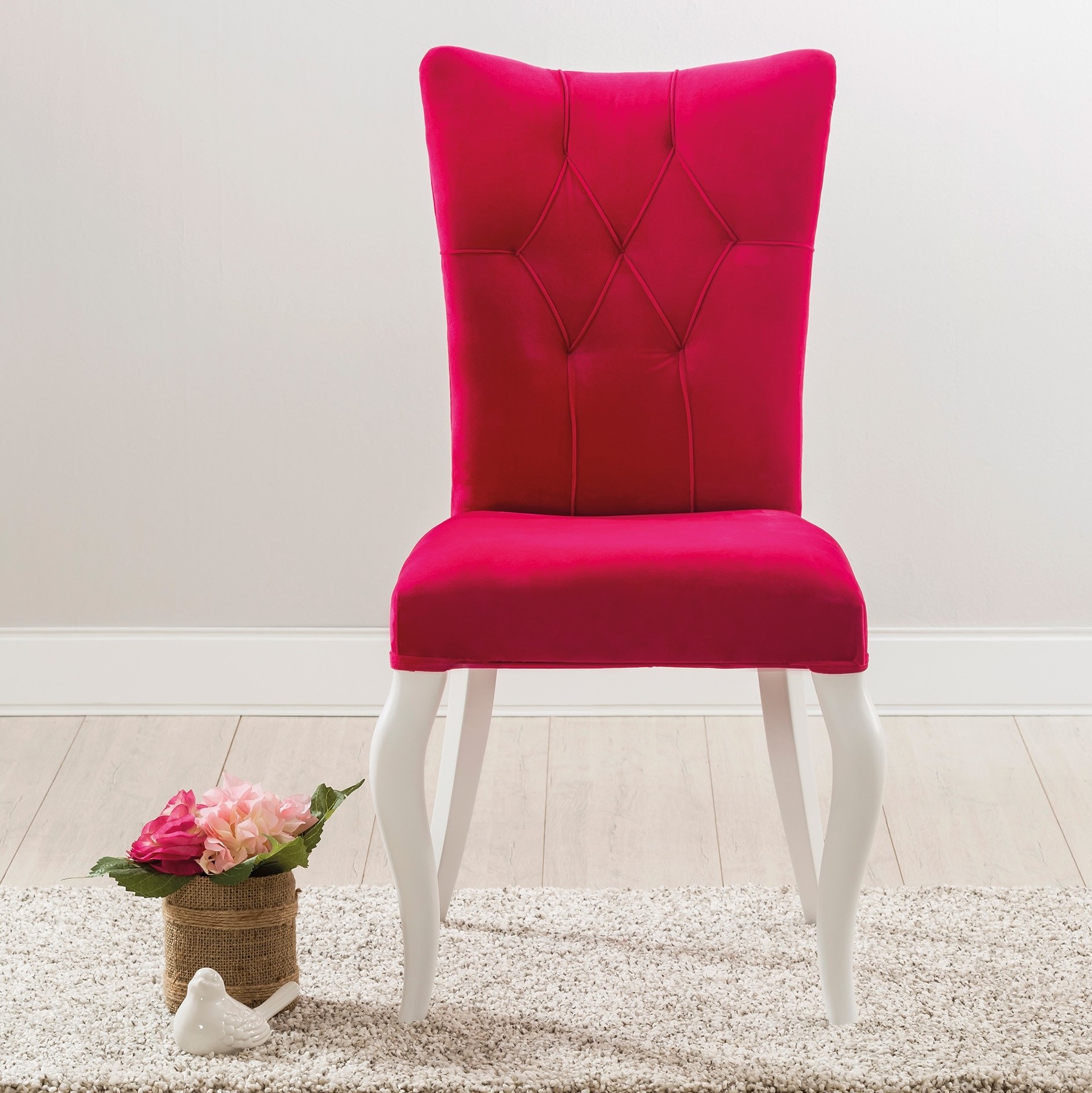 Стул с каретной стяжкой розовый Rosa CILEK YAKUT 00-3832549 Розовый Santreyd  - Вид №1