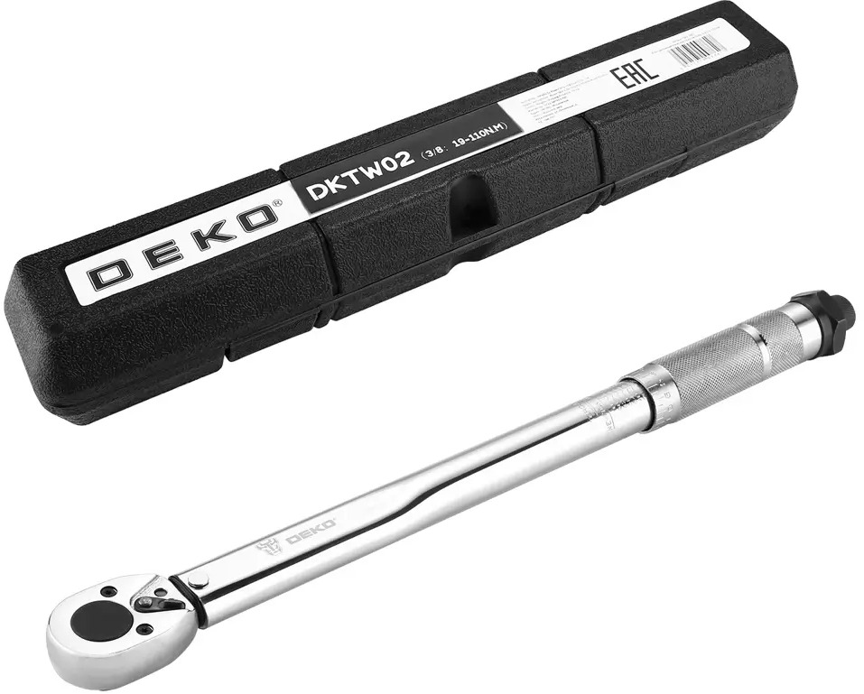 90665151 Ключ динамометрический Deko DKTW02 3/8 дюйма 19x110 Нм STLM-0329313