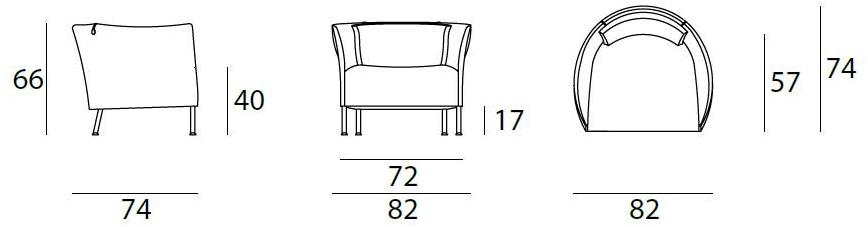 Living Divani Кресло со съемным чехлом из фетра sun-id-1515746 - Вид №3