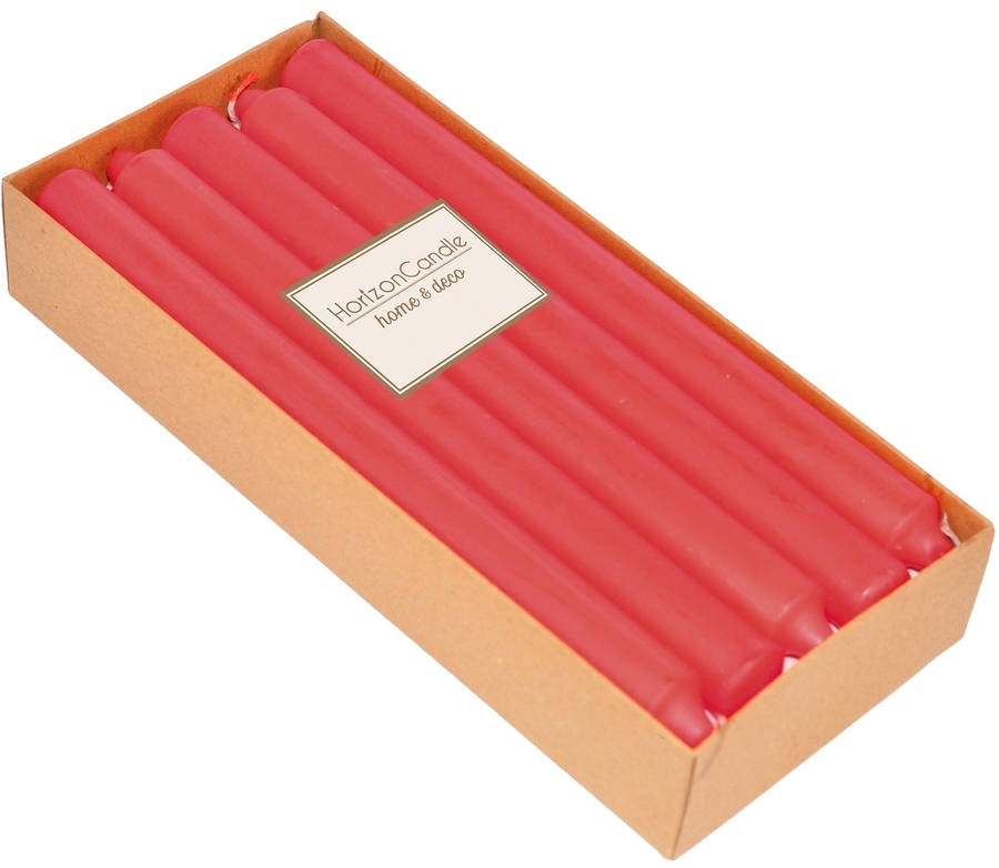 91017947 Свеча Horizon Candles цилиндрическая высота 230 мм d 20 мм 10 шт/уп красная STLM-0443344 MIR LIGHT