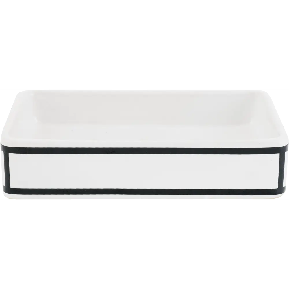 Мыльница Swensa Cory керамика цвет белый/чёрный STLM-2024855 - Вид №2