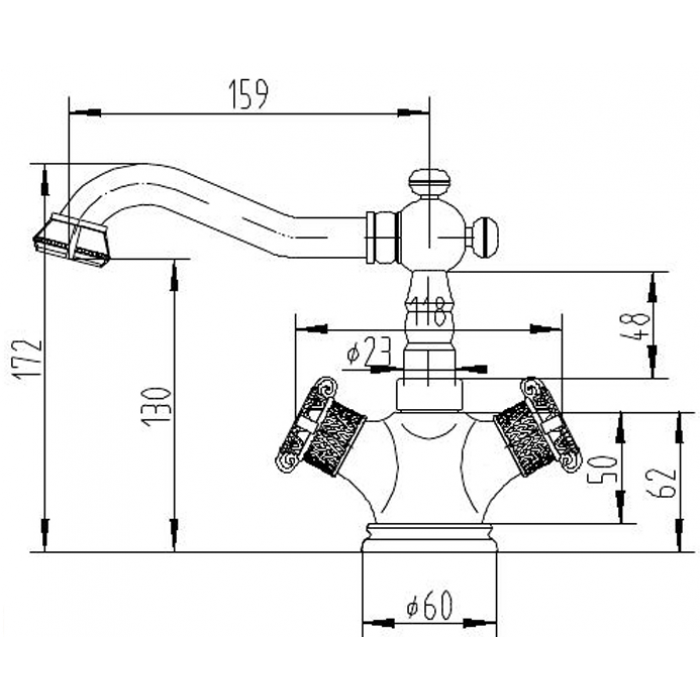 Zorg A 7007U-BR смеситель на умывальник Смеситель для кухни Zorg  - Вид №2