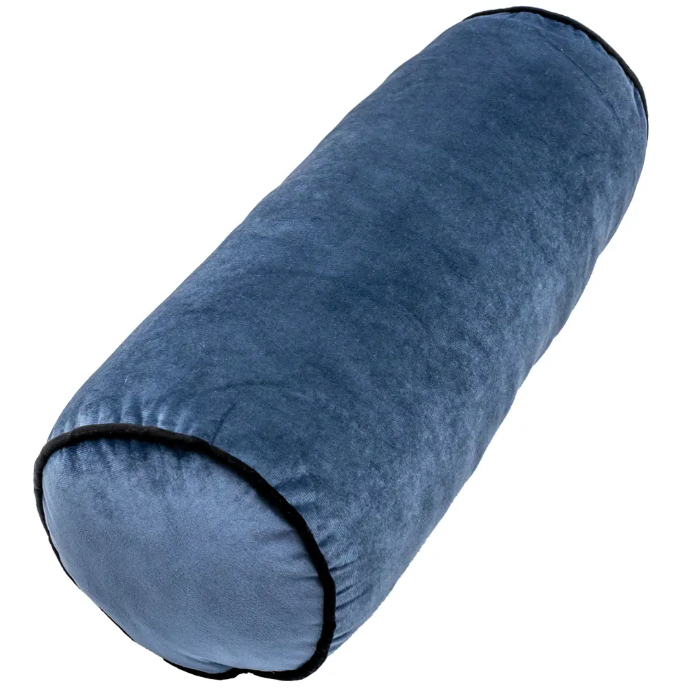 Декоративная подушка-валик 60 см в синем цвете с контрастным кантом 89434364 Santreyd STLM-1582054