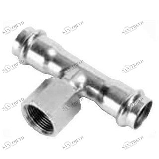 Тройник В-пресс 18 x 1/2" x 18 нержавеющая сталь IBP PS4130G0180418