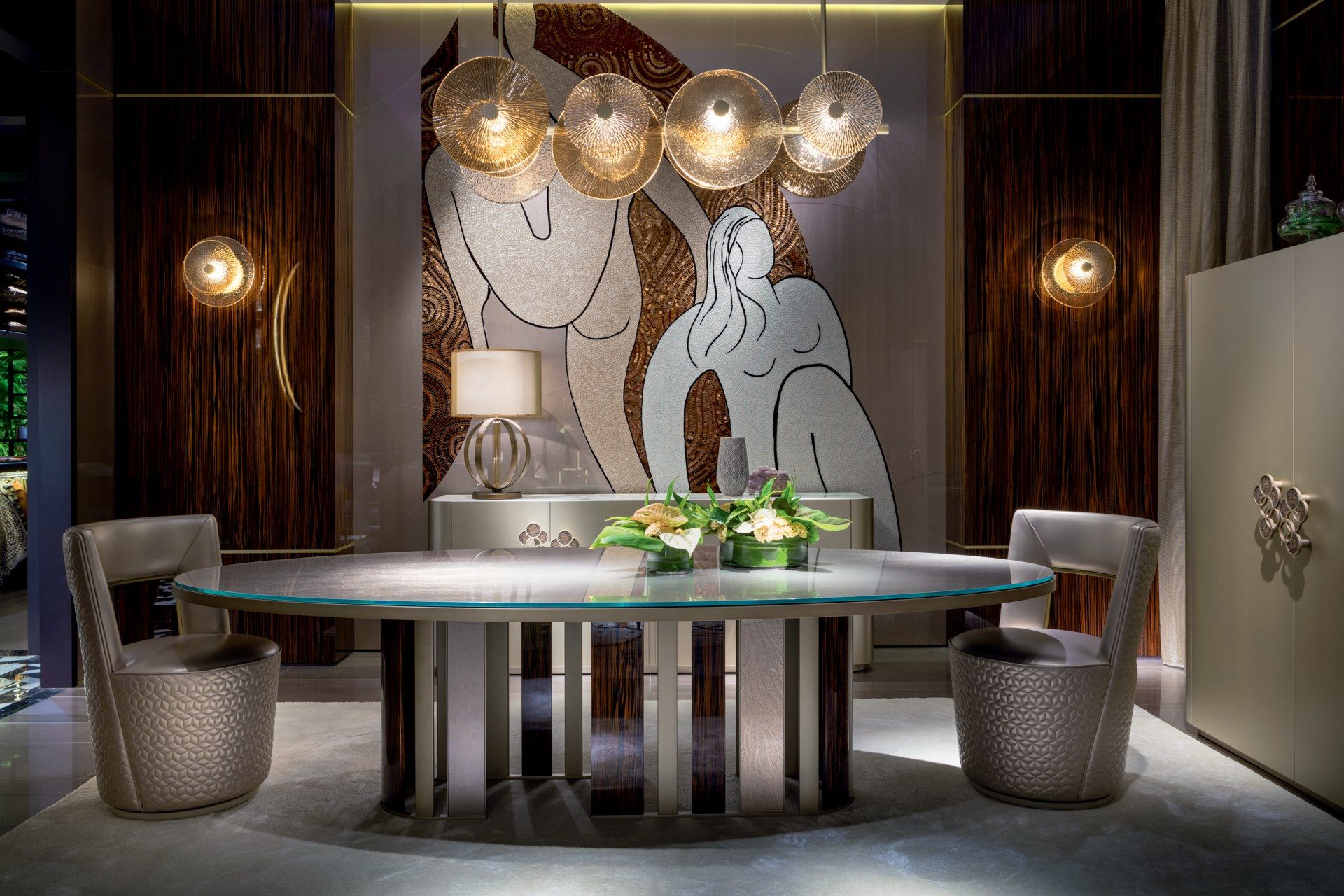 Овальный стол с Витритовой столешницей Sicis Коро ARCH-00131691 - Вид №1