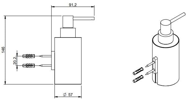 Дозатор мыла / держатель зубной щетки Rubinetterie Treemme Бирка ARCH-00128943 - Вид №2