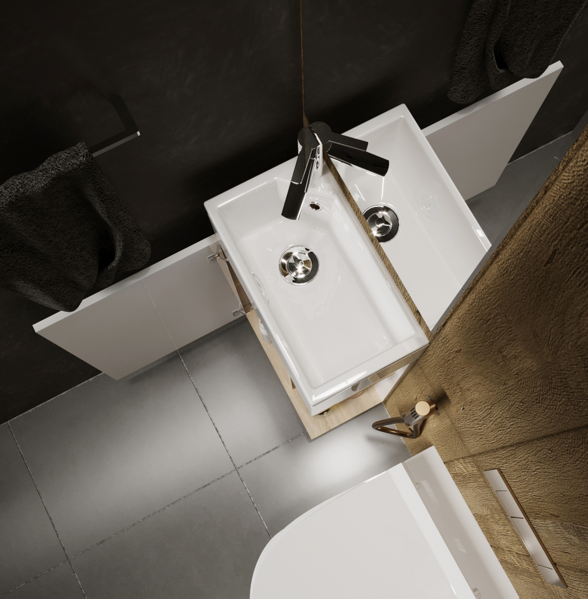 У85926 Тумба с раковиной Laura 40П 1д. Дуб Сонома 1 Marka Laura - Вид №1