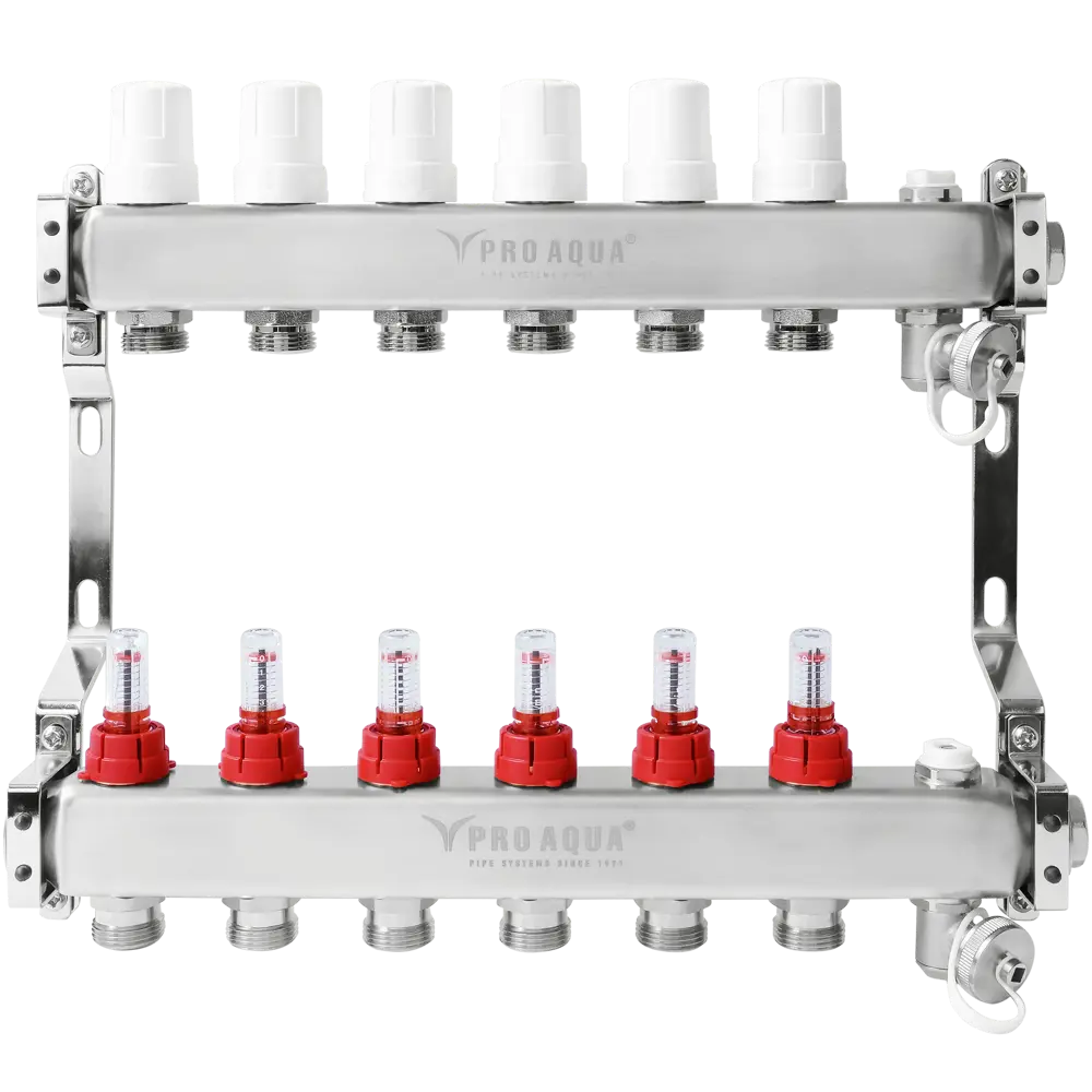 Коллекторная группа PRO AQUA с расходомерами 1"x3/4" 6 выходов 84736643 STLM-0054423
