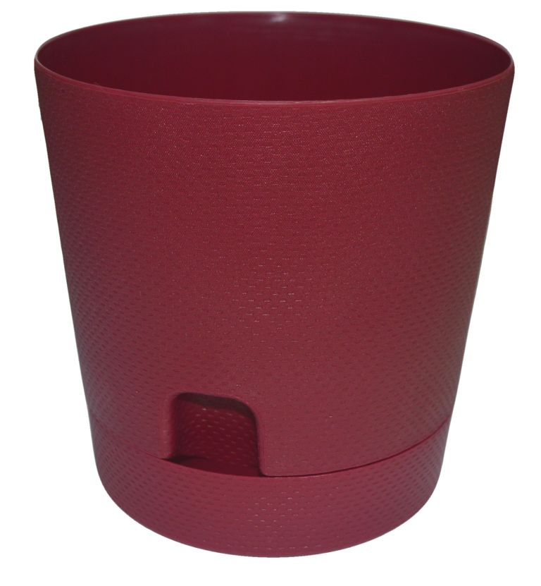 520-10 Горшок д/цветов с поддоном Waffle d=17,5 2.8 Л. бордо Цветочная коллекция 