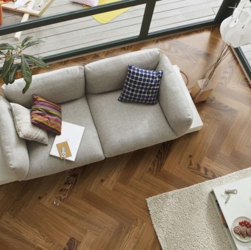 Паркет Ёлка Meister PS 400 Stab 8031 Закопченый Дуб Натур с брашью (Текстурированная) 500х100 мм 2300200051 - Вид №1