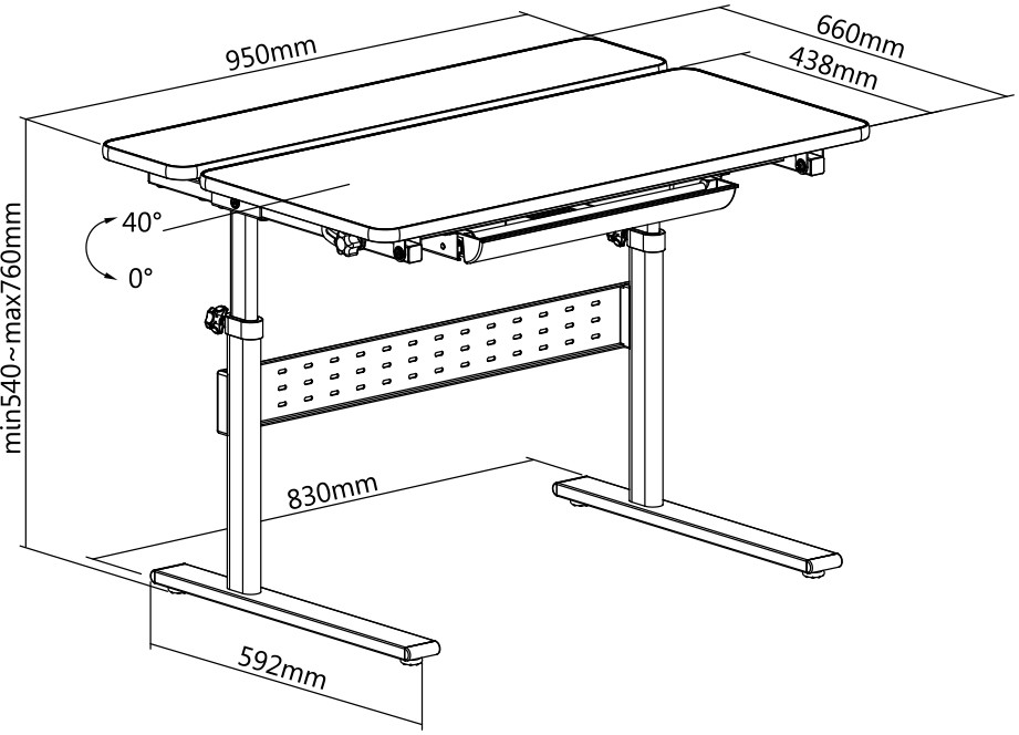 Парта детская с выдвижным отделением светло-серая Colore Grey FUNDESK  00-3948616 Белый;серый Santreyd  - Вид №9
