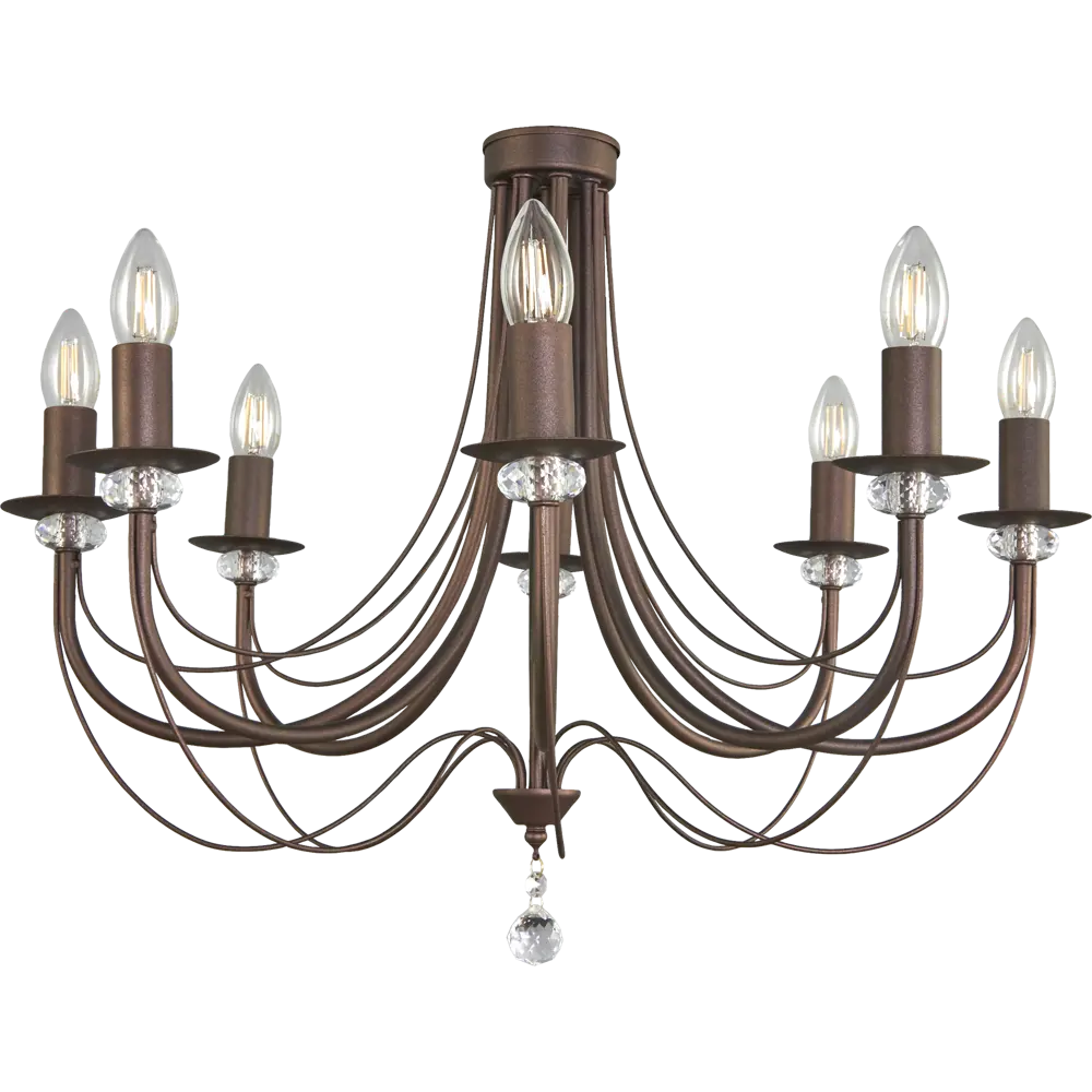 Люстра подвесная Vitaluce Рига 8 ламп 24м² Е14 цвет коричневый STLM-2178754 - Вид №4