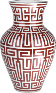 10596331 Richard Ginori Ваза 25см "Минг, Лабиринт" (красная) Фарфор
