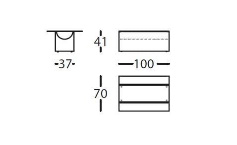 Прямоугольный журнальный столик из дерева и стекла SANCAL Vestige ARCH-00014600