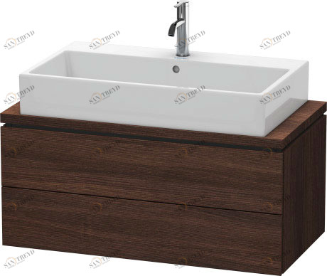 LC580805353 Тумбочка для компактной консоли L-Cube #LC5808 920 x 477 мм Каштан темный, декор Duravit