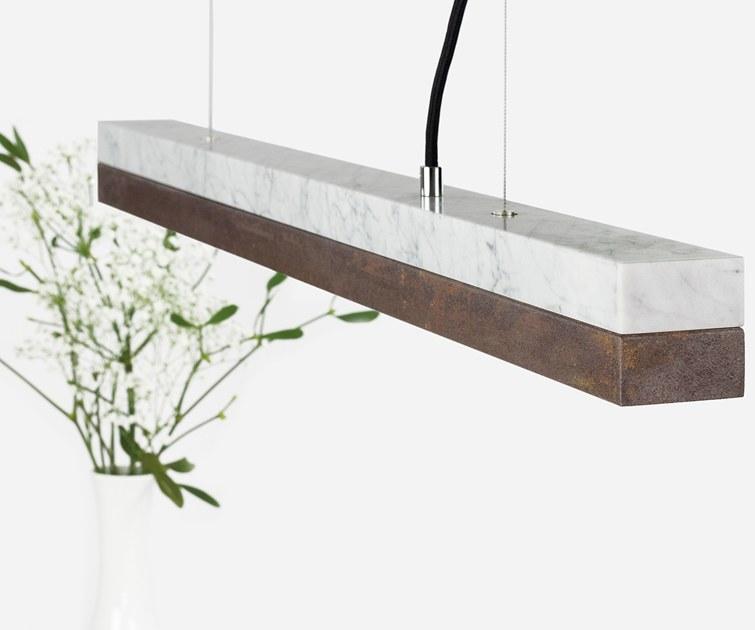 GANTlights Светодиодный подвесной светильник из каррарского мрамора и Corten ™ C sun-id-1444875 - Вид №1