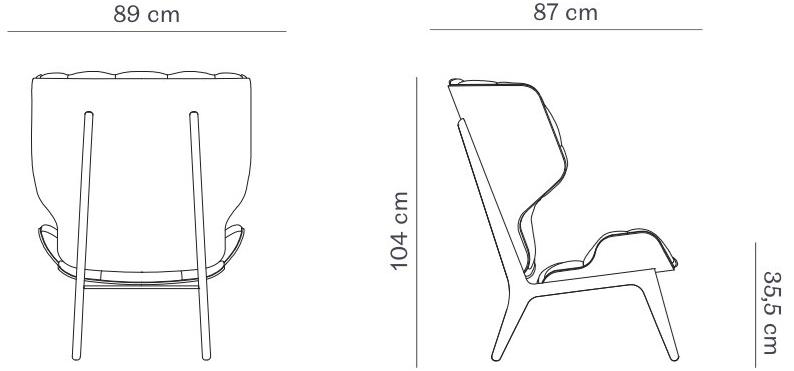 NORR11 Кожаное кресло с высокой спинкой Mammoth sun-id-1365304 - Вид №5