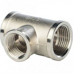 Тройник переходной ВР 3/4х1/2х3/4" никель STOUT