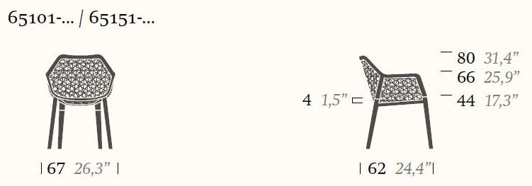 Kettal Садовый стул с подлокотниками Maia #65101 - Вид №4