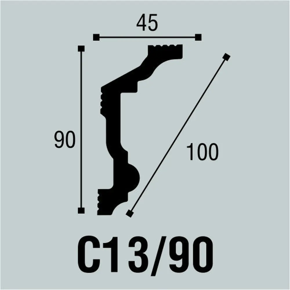 Плинтус потолочный Bello Deco С 13/90 для элегантного завершения интерьера 87957236 STLM-1465098 - Вид №2