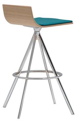 Andreu World Поворотный барный стул из ткани Lineal Bq0642 - Вид №6