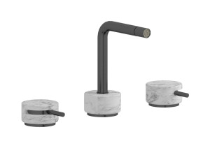 Смеситель для биде на 3 отверстия с донным клапаном WE ARE IB mm393cs_1 Brushed Black Chrome Marmo