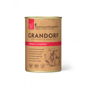 ПР0054146 Корм для собак Говядина с Индейкой банка 400г GRANDORF