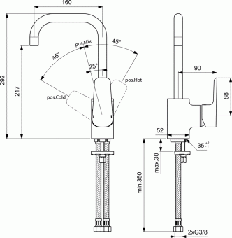 B0708AA Смеситель для раковины Ideal Standard CERAPLAN III  - Вид №1