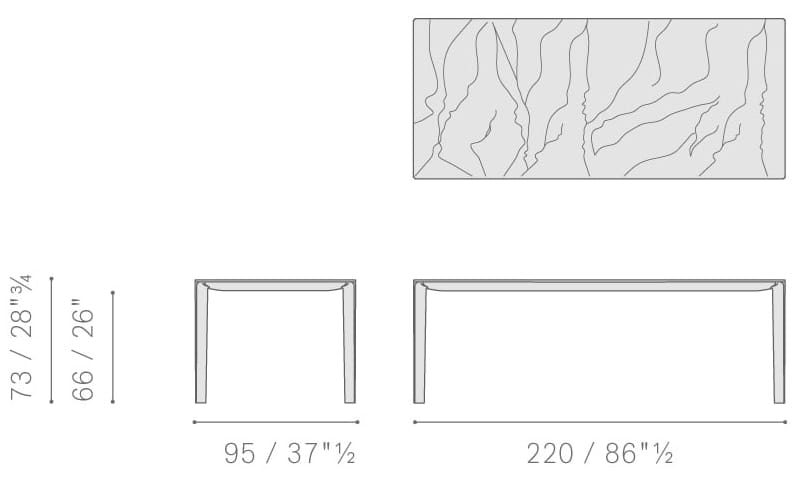 Прямоугольный мраморный стол Poltrona Frau коллекция-столы и стулья ARCH-00045830 - Вид №6