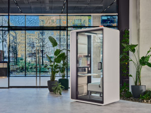 Одноместная акустическая офисная кабина со встроенным освещением