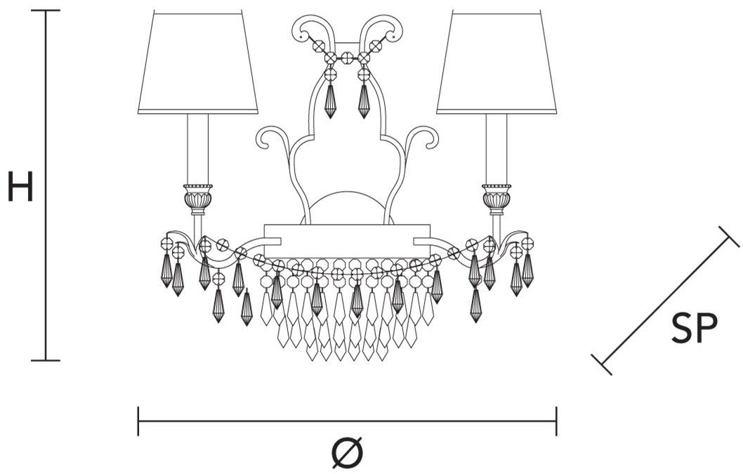 Masiero Бра из металла Glassé sun-id-1480184 - Вид №2