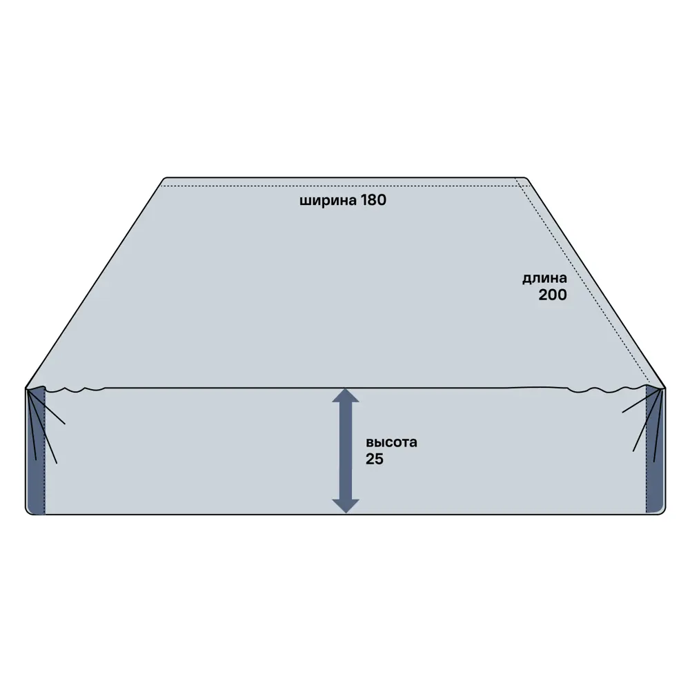 INSPIRE Простыня на резинке 180×200 см сатин темно-синий 86331527 STLM-0067878 - Вид №1