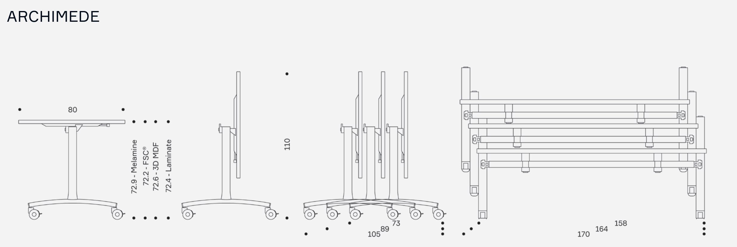 Стол для совещаний с откидным верхом с колесами IBEBI Архимед ARCH-00007519