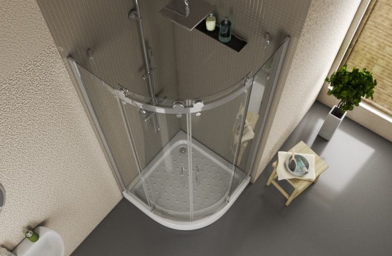 Душевое ограждение (без поддона), две раздвижные двери WAVE BS090.1202S bravat - Вид №1