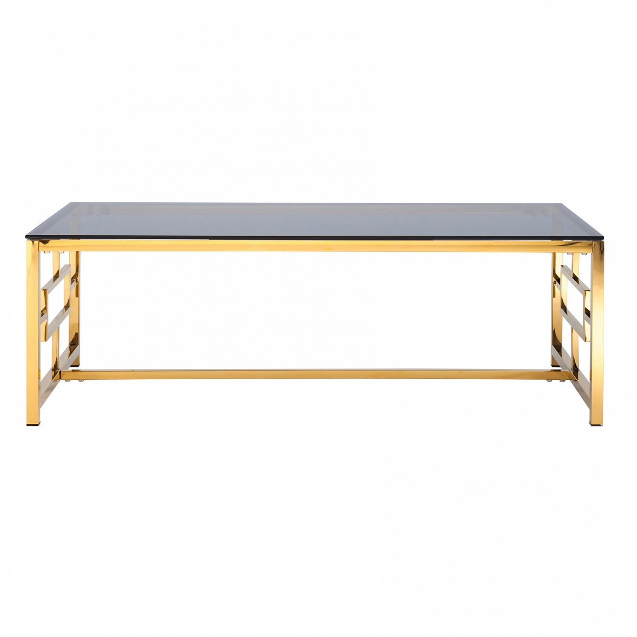Журнальный столик стеклянный дымчатый с основанием золото 120х60 см "Бруклин" STOOL GROUP  00-3881909 Золото  - Вид №1