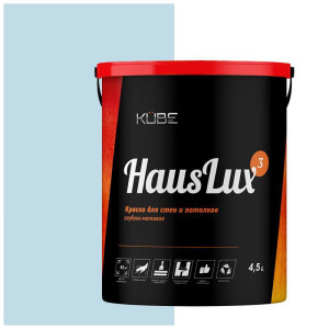 90408048 Краска для стен и потолков Kube HausLux3Kube168 цвет голубой 4.5 л STLM-0218448 UWFKUBE