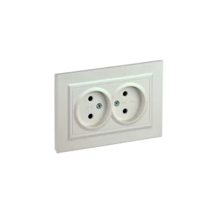 91926220 Розетка двойная встраиваемая Iek Brite BR-R20-10-K36-F цвет жемчуг STLM-1324560