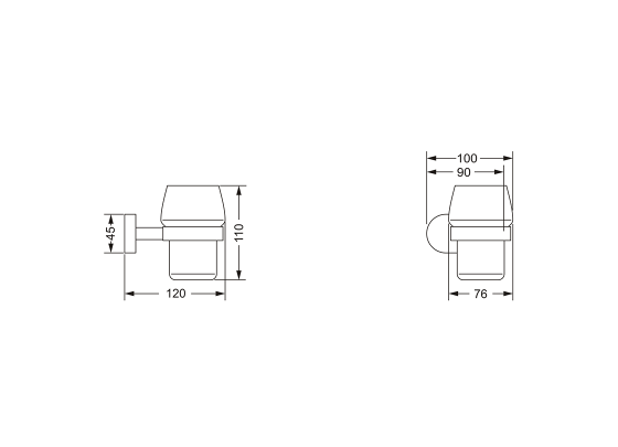 Стакан с настенным держателем JOERGER Plateau 630.00.036.000 - Вид №1