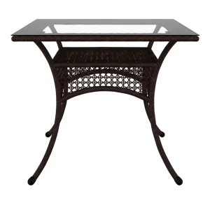 91628533 Нераздвижной садовый стол Aiko DECO 90 см x 90 см x 75 см сталь цвет коричневый STLM-1355300